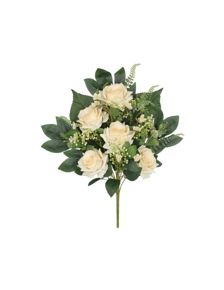 CONJUNTO ROSAS LIA X 12 - 56 CM (CREMA)