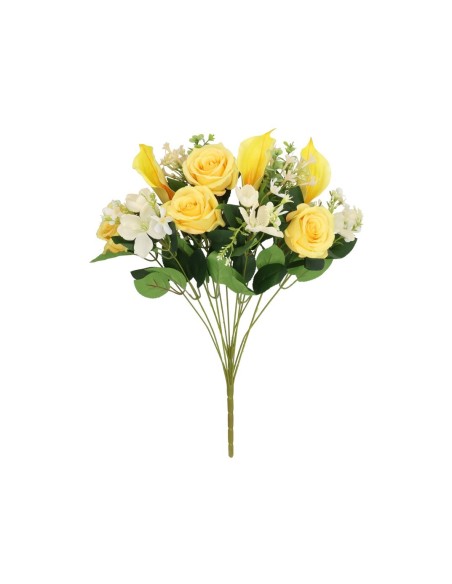 RAMO ROSAS-CALAS X 12 - 53 CM (AMARILLO)
