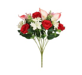 RAMO ROSAS-CALAS X 12 - 53 CM (ROJO)