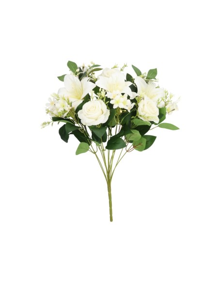 RAMO ROSAS-LILY X 12 - 53 CM (BLANCO)