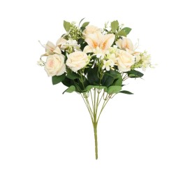 RAMO ROSAS-LILY X 12 - 53 CM (CREMA)