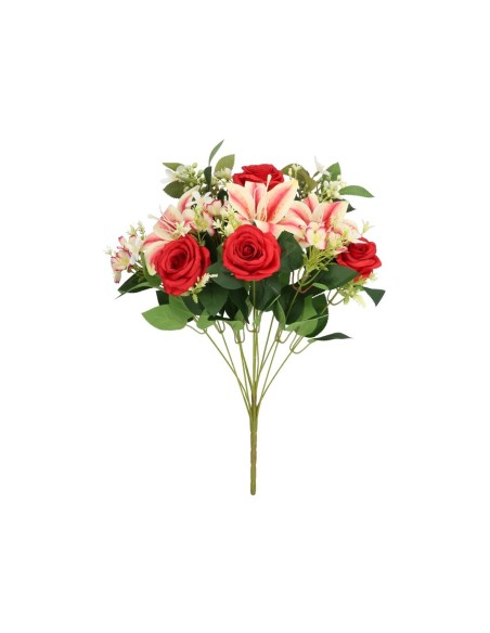 RAMO ROSAS-LILY X 12 - 53 CM (ROJO)
