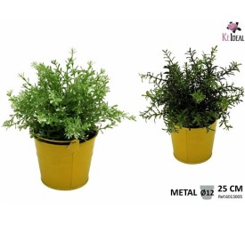PLANTAS VERDES SURTIDAS EN MACETA METAL