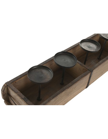 PORTAVELA TECA HIERRO 60X15X14 MOLDE LADRILLO