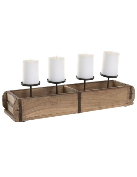 PORTAVELA TECA HIERRO 60X15X14 MOLDE LADRILLO