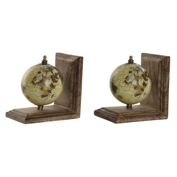 SUJETALIBROS SET 2 PVC MANGO 15X10X15,5 MARRON