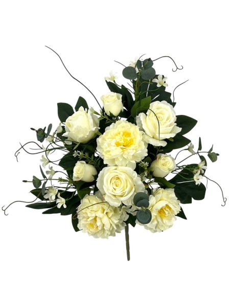 R.U/C. ROSAS/PEONIAS X12 CREMA 60cm