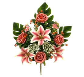 R.U/C. ROSAS/LILY X11 TAC.NAT NARANJA 50cm