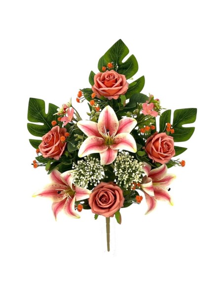 R.U/C. ROSAS/LILY X11 TAC.NAT NARANJA 50cm