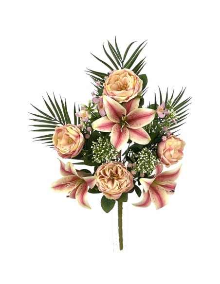 R.U/C. PEONIAS/LILY X12 TAC.NAT. SALMÓN 50cm