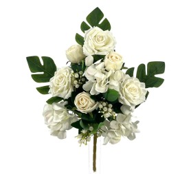 R.U/C. ROSAS/HORTENSIAS X12  CREMA 49cm