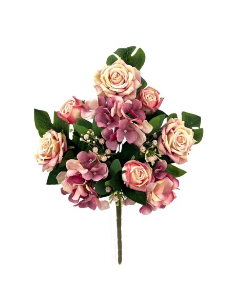 R.U/C. ROSAS/HORTENSIAS X12  SALMÓN 49cm