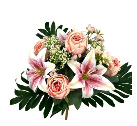 R. PEONIAS/LILY X12 TACT.NAT. SALMÓN 50cm