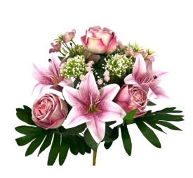 R. PEONIAS/LILY X12 TACT.NAT. ROSA 50cm