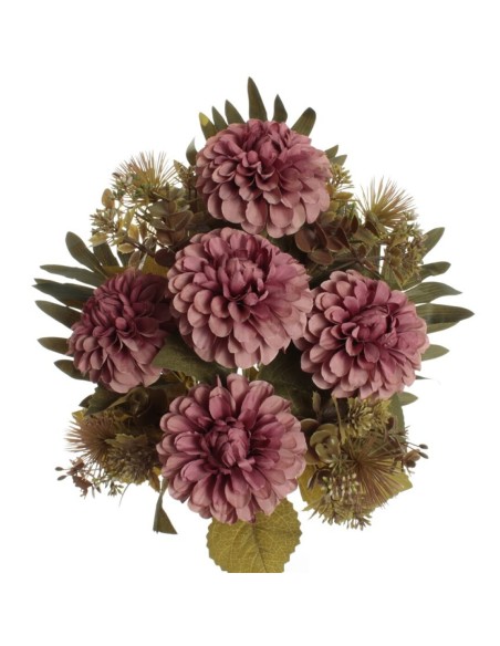 Mayorista Ramo Encarado Zinnia Dry Burdeos Decoración Santos | Mundo Flor