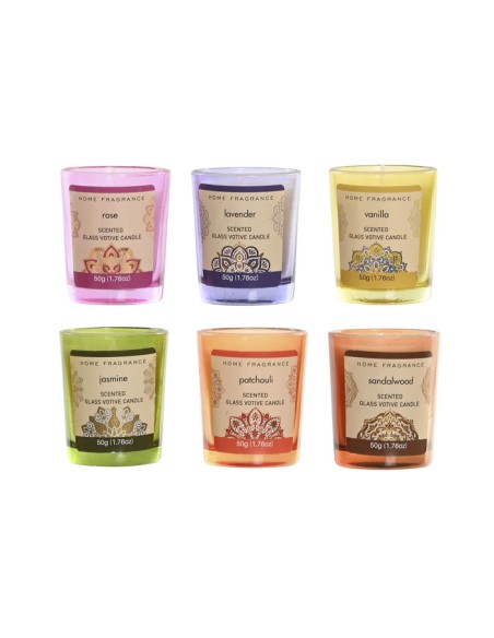 VELA SET 3 CERA 5X5X6 50 GR. MANDALA 2 SURT.