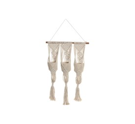 MACETERO ALGODON MADERA 46X2X93 MACRAME