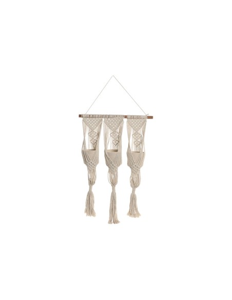 MACETERO ALGODON MADERA 46X2X93 MACRAME