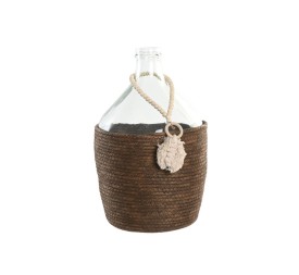 JARRON CRISTAL FIBRA 26X26X39 8,5 L. CON HOJA