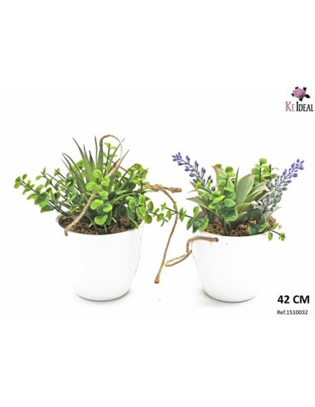 PLANTAS VERDES EN MACETA COLGANTE 42CM