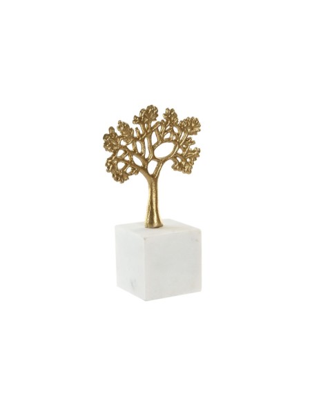 FIGURA ALUMINIO MARMOL 13X7X23 ARBOL DORADO