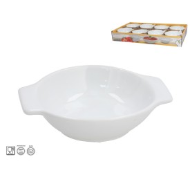 SALSERA APERITIVO GRES LUNA OVAL. 13,5X11X3,5CM BL