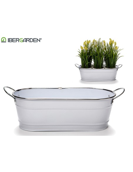MACETA JARDINERA 2 ASAS BLANC0 FILO PLAT 11 x 32,5 x 10,5 cm