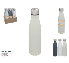 BOTELLA TERMICA 3 COLORES SURT 500ML 27X6,5 CM