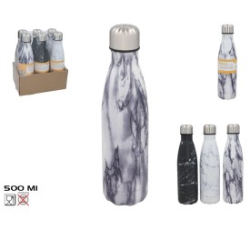 BOTELLA TERMICA MARMOL 3 SURT 500ML 27X6,5 CM