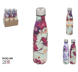 BOTELLA TERMICA FLORES 500ML 27X6,5 CM