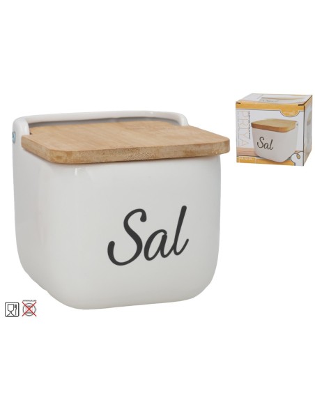 SALERO CON TAPA DE BAMBU PRIYA 12X12,5X11 CM