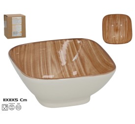 BOWL CUADRADO 11X11X5CM COLOR MADERA