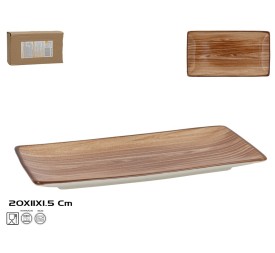 FUENTE RECTANGULAR 20X11X1,5CM COLOR MADERA