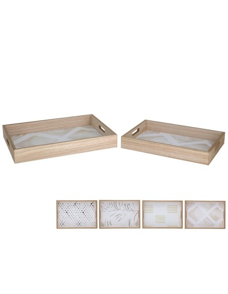 SET 2 BANDEJAS  LINA 38X28X5 4 SURT