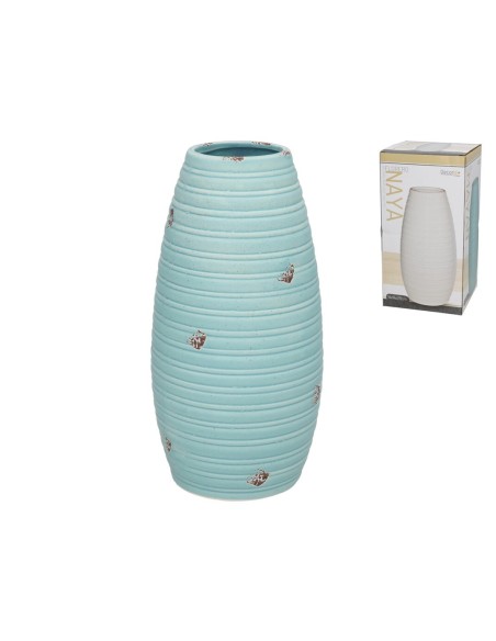 FLORERO MAYAN AZUL 15X15X29 CM