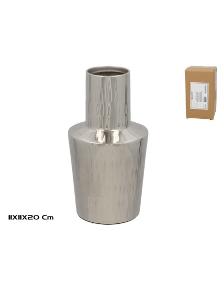 JARRON DECORATIVO NIQUEL 11X11X20CM