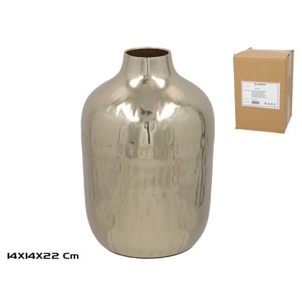 JARRON DECORATIVO ORO 14X14X22CM