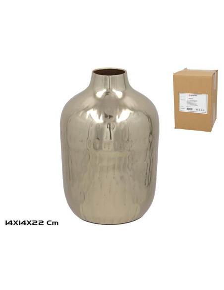 JARRON DECORATIVO ORO 14X14X22CM