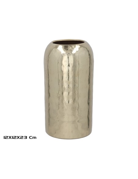 JARRON DECORATIVO DORADO 12X12X23CM