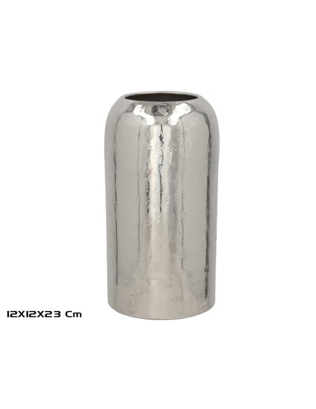 JARRON DECORATIVO NIQUELADO 12X12X23CM