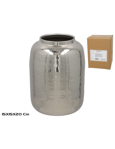 JARRON DECORATIVO NIQUELADO 15X15X20CM