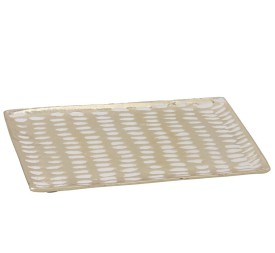 BANDEJA DECORATIVA ORO 22X13X1CM