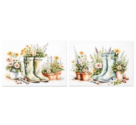 CUADRO MACETERO BOTAS 40% PINTADO A MANO 2 SRT 70X