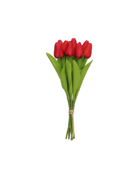 ATADO TULIPANES MINI  X 8 -35 CM (ROJO)