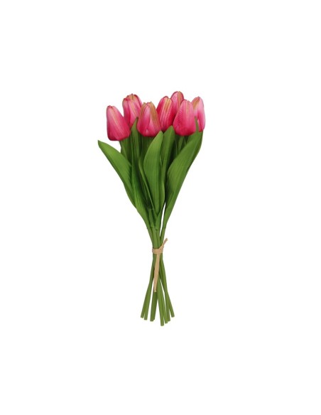 ATADO TULIPANES MINI  X 8 -35 CM (FUCSIA)