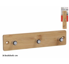 PERCHERO PARED BAMBU 3 GANCHOS 5X22CM