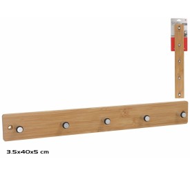 PERCHERO PARED BAMBU 5 GANCHOS 5X40CM