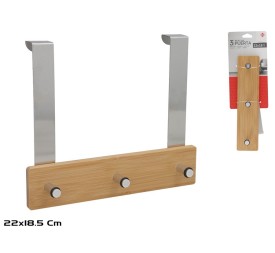 PERCHA PUERTA BAMBU 3 GANCHOS 22X18,5CM