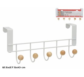 PERCHA PARA PUERTA 5 POMOS 27,5X12,5CM