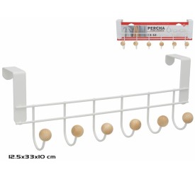 PERCHA PARA PUERTA 6 POMOS 33X12,5CM